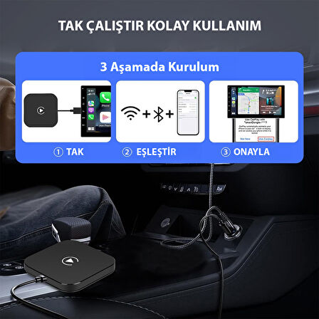 POWERMASTER PM-24923 KABLOSUZ CAR PLAY İPHONE IOS 5GHZ AUTO CONNECT (KABLOLU CARPLAY TO KABLOSUZ ÇEVİRİCİ)