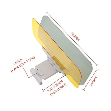 SUNUP SN-24939 GECE GÖRÜŞ - GÜNEŞLİK ÖZELLİKLİ ARABA KAMYON TIR KORUMA ANTİ HD VİSOR
