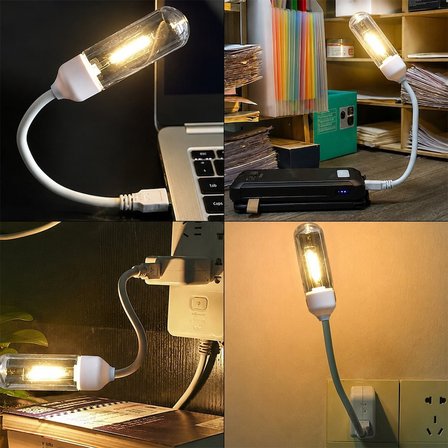 Powermaster PM-25791 Esnek USB Gece Lambası COB LED Günışığı Okuma Lambası