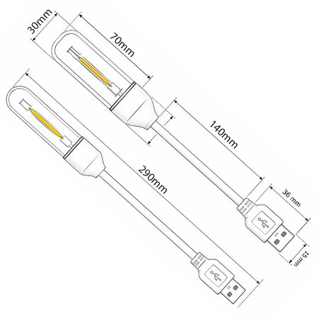Powermaster PM-25791 Esnek USB Gece Lambası COB LED Günışığı Okuma Lambası