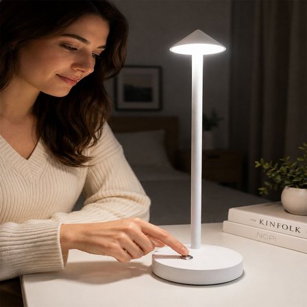 Powermaster PM-25832 Şarjlı Dokunmatik LED Masa Lambası ve Gece Lambası Beyaz