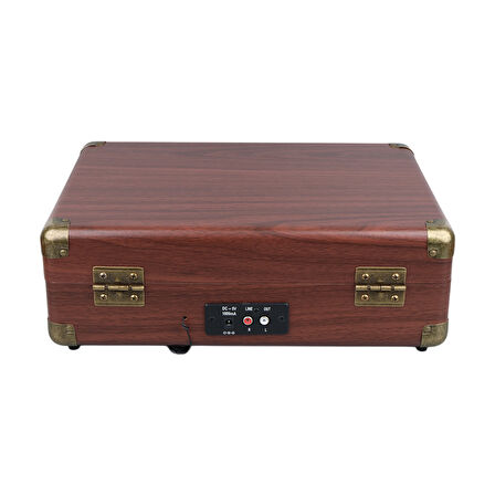 Ayt Magicvoice PU16 Retro Vintage Çanta Pikap Çalar Gramafon Radyo Bluetooth Usb Mp3 Çalar 35x26x12 Cm