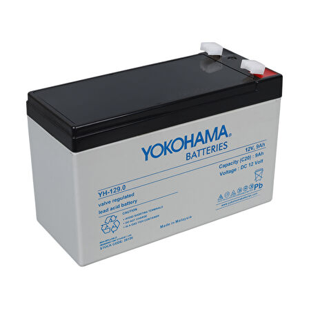 YOKOHAMA YH-129.0 12 VOLT - 9 AMPER AKÜ (150 X 65 X 90 MM)