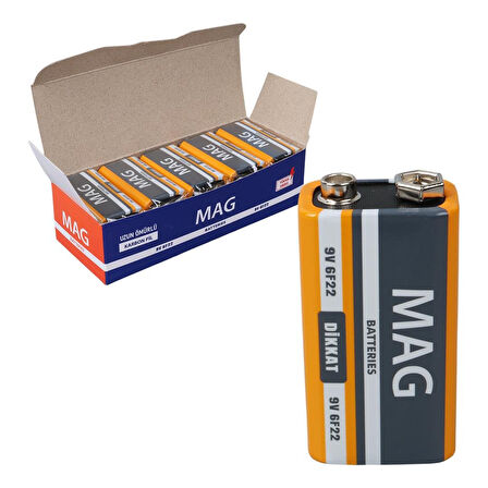 Mag Batteries MG-9 Çinko Karbon 9 Volt Pil (10'Lu Paket)