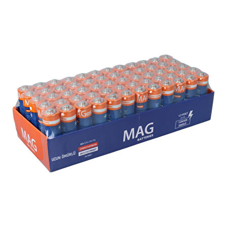 Mag Batteries MG-26171 Karbon Çinko AA 60'Lı Paket Kalem Pil (AA,R6 UM-3)