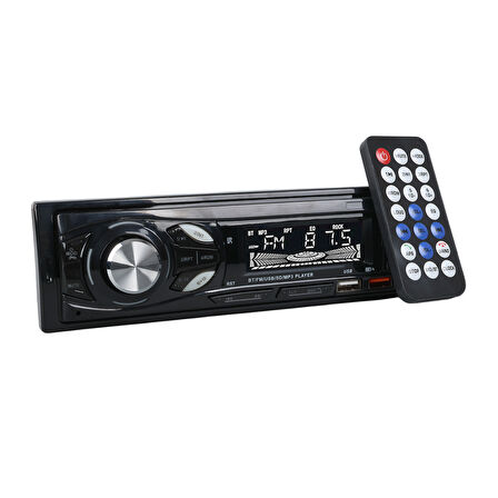 Ayt Carstar CS-107 Çift Usb Sd Hafıza Kartı Fm Radyo Aux Bluetooth Araç Teyibi Kumandalı Oto Teyp 4X60 Watt Dijital