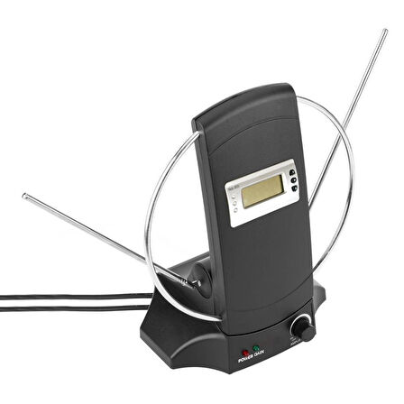 Powermaster SG-029A Saatli UHF VHF TV Üstü Anten İç Mekan TV Anteni Karasal Yükselticili Tüplü Tv Anteni