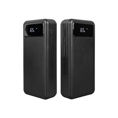 Ayt Powermaster K047-20 20000mAh Dijital Göstergeli Usb Micro Lightning Type-C Kablolu Fenerli Powerbank Güç Kaynağı