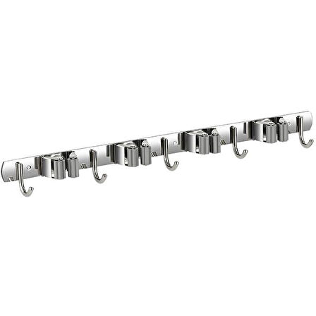 Sunup SN-26351 Beş Kancalı Dört Klipsli Paspas-Süpürge Tutucu - Askılık