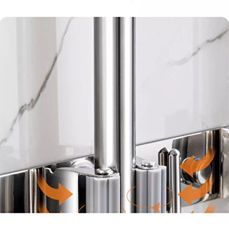 Sunup SN-26351 Beş Kancalı Dört Klipsli Paspas-Süpürge Tutucu - Askılık