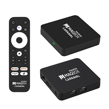 Ayt Magbox Magroid Carnaval Lisanslı 2 GB Ram 16 GB Hafıza 4K Ultra HD Android 14 Tv Box Ses Komutlu Kumanda