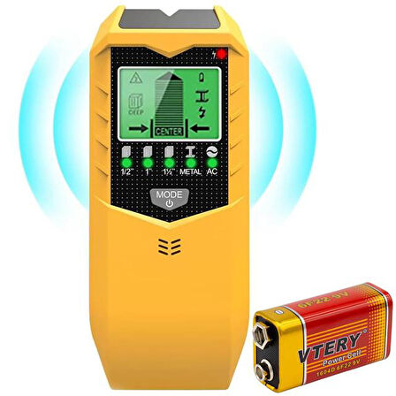 Powermaster PM-26593 Profesyonel 5İn1 Lcd Ekranlı Çok Fonksiyonlu Saplama Bulucu Duvar Dedektörü