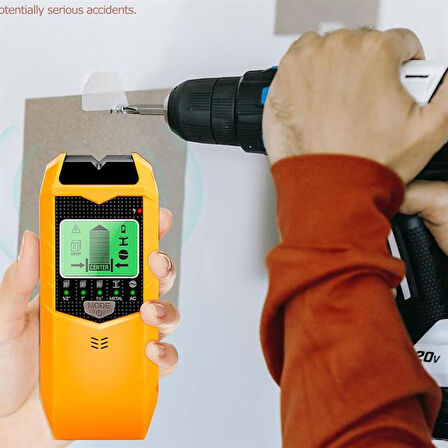 Powermaster PM-26593 Profesyonel 5İn1 Lcd Ekranlı Çok Fonksiyonlu Saplama Bulucu Duvar Dedektörü