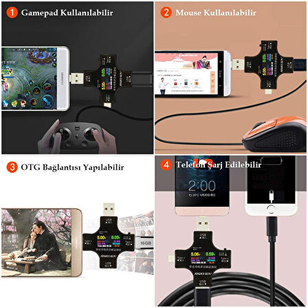 Powermaster PM-26611 Usb Type-c Tester Voltmetre Ampermetre Akım Göstergesi Multimetre Test Cihazı Ölçer Otg Destekli