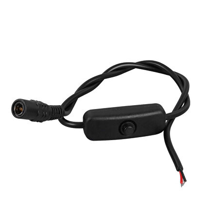 Ayt Anahtarlı DC Kablo 30 CM 5.5x2.5 Mm Jack Soketli Dişi Güç Kablosu Adaptör Soketli Kablo