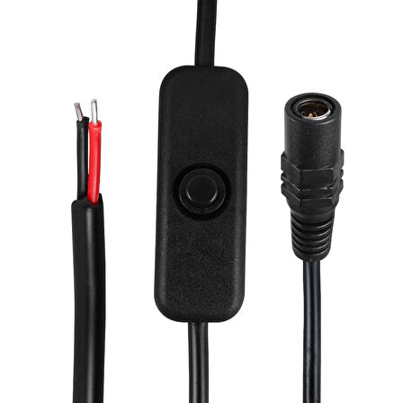 Ayt Anahtarlı DC Kablo 30 CM 5.5x2.5 Mm Jack Soketli Dişi Güç Kablosu Adaptör Soketli Kablo