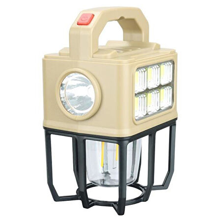 Powermaster PM-26460 3 Modlu Beyaz Filament Solar Masa Kamp Lambası El Feneri Işıldak