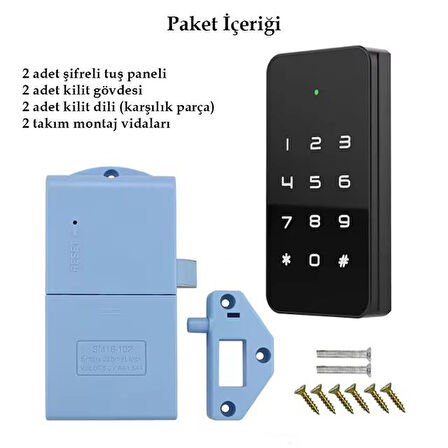 Powermaster PM-26728 RFID Ve Tuş Panelli Dijital Elektronik Kapı Dolap Kilidi (2'Li Paket)