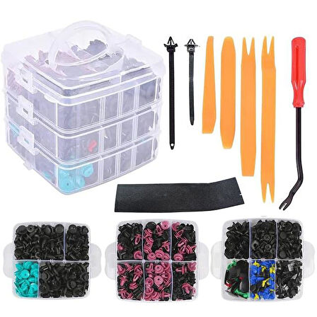 Powermaster PM-26823 Oto Tampon Tutucu Klipsi Plastik Bağlantı Ekipmanları 696'Lı Set