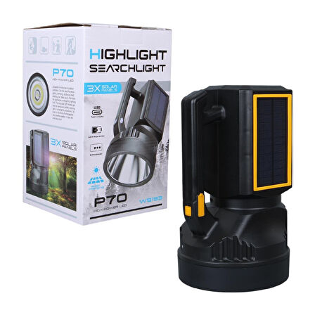 Ayt PowerMaster MX-W5193-P50 Solar Güneş Enerjili Şarjlı Işıldak Kamp Ev Tipi El Feneri