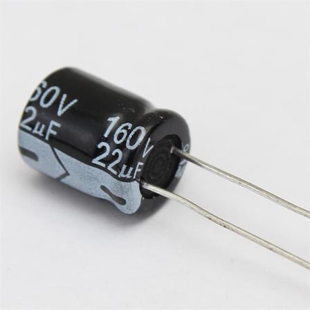 22µF 160V Elektrolitik Kondansatör (Yüksek Voltaj Dayanımlı) (10 Adet)