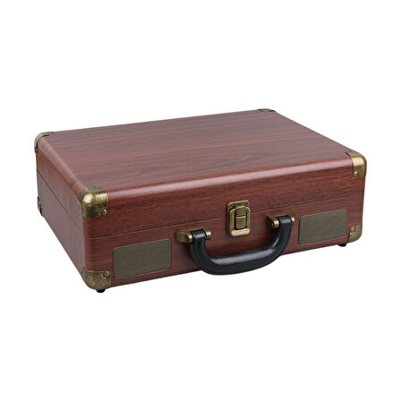 Magicvoice PU16 Retro Vintage Çanta Pikap - Radyo - Bluetooth - USB Mp3 Çalar