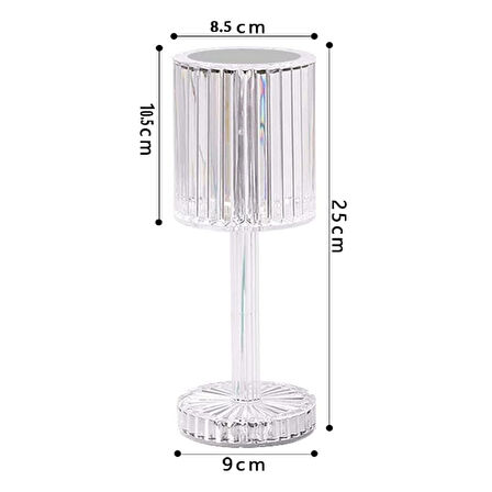 Ayt Powermaster HA-1788 Dekoratif Rgb Renkli Led'li Ambiyans Masa Gece Lambası Şarjlı Dokunmatik Tuşlu Aydınlatma Lamba