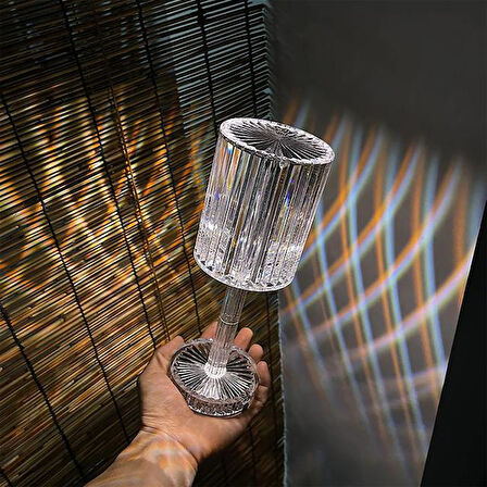 Powermaster HA-1788 Dekoratif RGB LED'li Ambiyans Masa Gece Lambası Şarjlı Dokunmatik Tuşlu