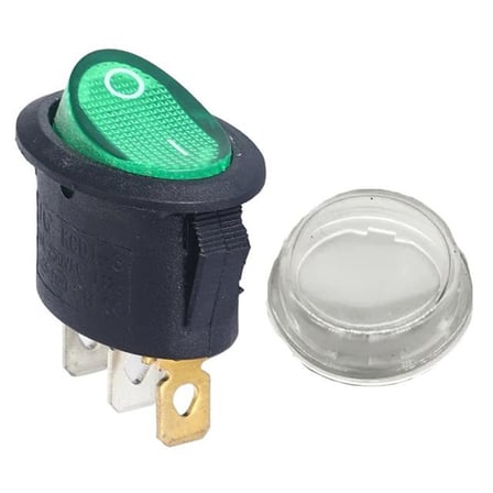 IC-134A Yuvarlak Işıklı Su Geçirmez Kılıflı 3P On-Off Anahtar (5 Adet)