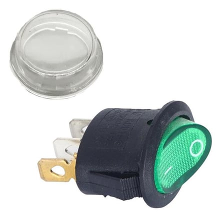 IC-134A Yuvarlak Işıklı Su Geçirmez Kılıflı 3P On-Off Anahtar (5 Adet)