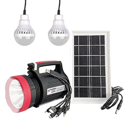 Powermaster YJ-1908TSYK 10 Watt 22 Smd Ledli Solar Panelli 3 Ampullü Usb-Mp3-Radyo Destekli Solar Fener