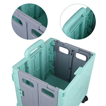 Ayt Sunup SN-26966 Katlanabilir Market Pazar Kamp Tekerlekli Alışveriş Arabası 60 Kg Kapasiteli Çanta