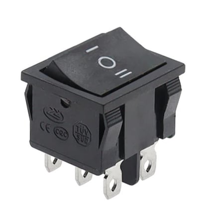 IC-130 Orta Boy Işıksız On-Off-On Anahtar 6P (5 Adet)