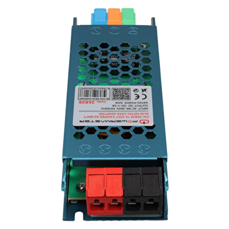 Ayt Powermaster PM-26828 12 Volt 5 Amper 60 Watt Slim Metal Kasa Adaptör 140X50x23mm