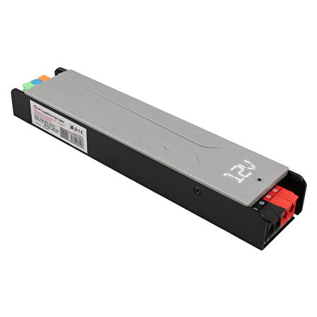 Powermaster PM-26846 12/24/36/48 Volt 11 Amper 400 Watt Metal Kasa Kademeli Adaptör Voltaj Göstergeli 238X51x30mm