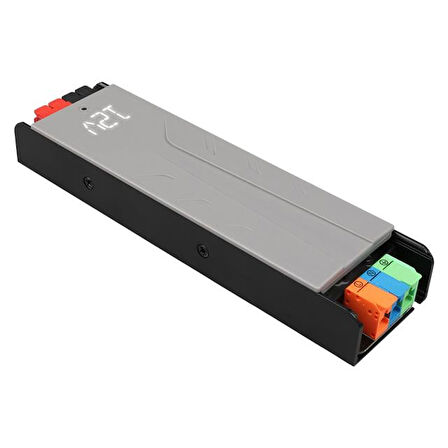Powermaster PM-26844 12/24/36/48 Volt 8.4 Amper 200 Watt Metal Kasa Kademeli Adaptör Voltaj Göstergeli 189X51x27mm