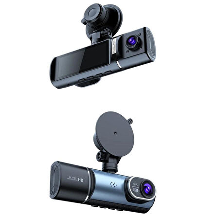 Ayt Powermaster PM-27086 3.16 İnç Tfr Ekran GPS'li 3 Kameralı 4K Görüntülü Oto Araç Kamerası Yol Kayıt Kamerası