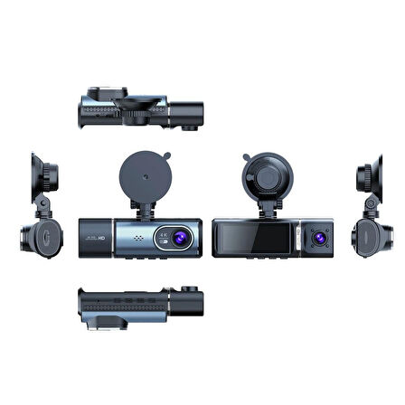 Ayt Powermaster PM-27086 3.16 İnç Tfr Ekran GPS'li 3 Kameralı 4K Görüntülü Oto Araç Kamerası Yol Kayıt Kamerası