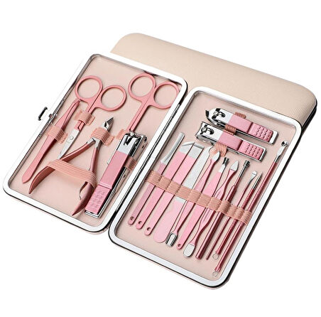 Ayt Sunup SN-27097 Paslanmaz Çelik 18in1 Profesyonel Manikür Tırnak Bakım Seti