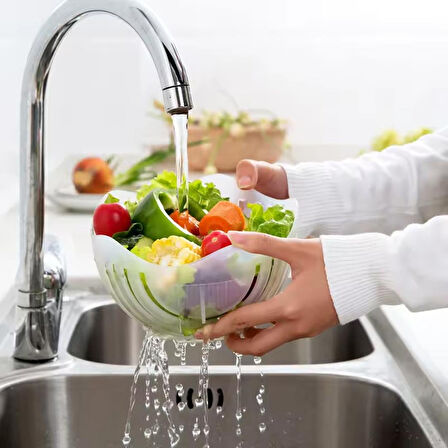 Ayt Sunup SN-27136 Pratik Meyve Sebze Salata Dilimleyici Kesici Çok Amaçlı Meyve Sebze Süzgeç