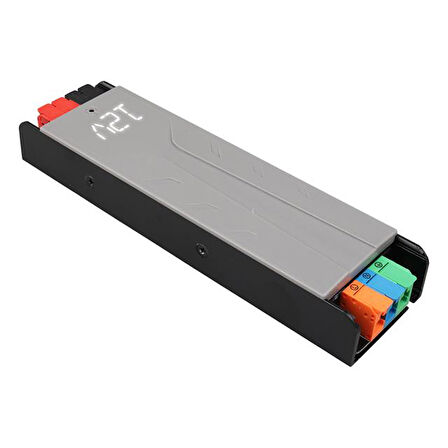 Powermaster PM-26839 12 Volt 10 Amper 120 Watt Slim Metal Kasa Adaptör Voltaj Göstergeli 189X51x27mm