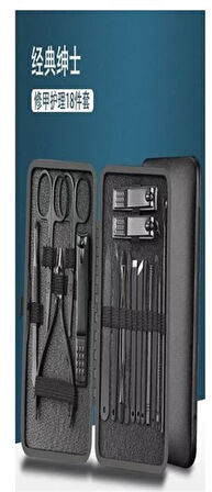 Sunup SN-27099 Siyah Paslanmaz Çelik 18İn1 Profesyonel Manikür Tırnak Bakım Seti