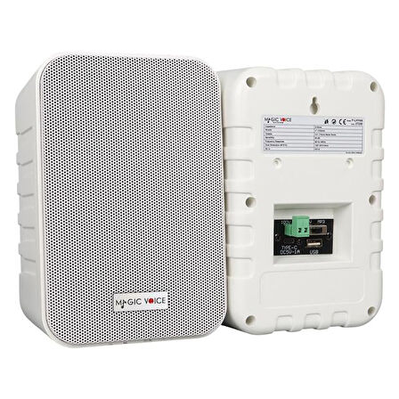 Magicvoice F-LHY4A 4" (10 CM) Hat Trafolu Duvar Tipi Sütun Hoparlör (10W RMS / 150W Peak - MP3 USB Uyumlu) Çiftli Takım Set - Beyaz