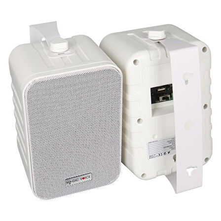 Magicvoice F-LHY4A 4" (10 CM) Hat Trafolu Duvar Tipi Sütun Hoparlör (10W RMS / 150W Peak - MP3 USB Uyumlu) Çiftli Takım Set - Beyaz