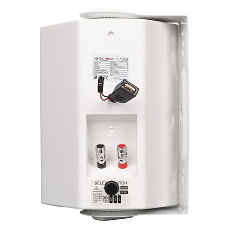 Magicvoice F-LHY4S 4" (10 CM) Hat Trafolu Duvar Tipi Sütun Hoparlör (10W RMS / 150W Peak - MP3 USB Uyumlu) - Beyaz