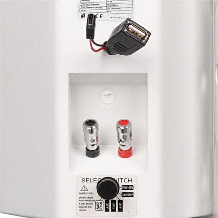 Magicvoice F-LHY4S 4" (10 CM) Hat Trafolu Duvar Tipi Sütun Hoparlör (10W RMS / 150W Peak - MP3 USB Uyumlu) - Beyaz