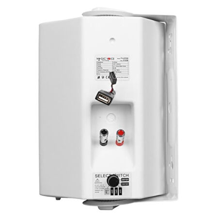 Magicvoice F-LHY5S 5.25" (13.5 CM) Hat Trafolu Duvar Tipi Sütun Hoparlör (20W RMS / 180W Peak - MP3 USB Uyumlu) - Beyaz