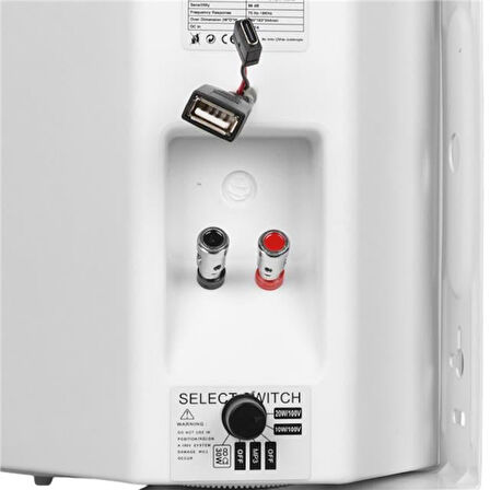 Magicvoice F-LHY5S 5.25" (13.5 CM) Hat Trafolu Duvar Tipi Sütun Hoparlör (20W RMS / 180W Peak - MP3 USB Uyumlu) - Beyaz