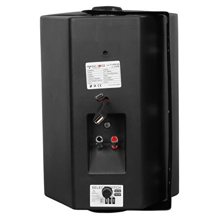 Magicvoice F-LHY6.5S 6.5" (16 CM) Hat Trafolu Duvar Tipi Sütun Hoparlör (30W RMS / 200W Peak - MP3 USB Uyumlu) - Siyah