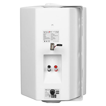 Magicvoice F-LHY6.5S 6.5" (16 CM) Hat Trafolu Duvar Tipi Sütun Hoparlör (30W RMS / 200W Peak - MP3 USB Uyumlu) - Beyaz